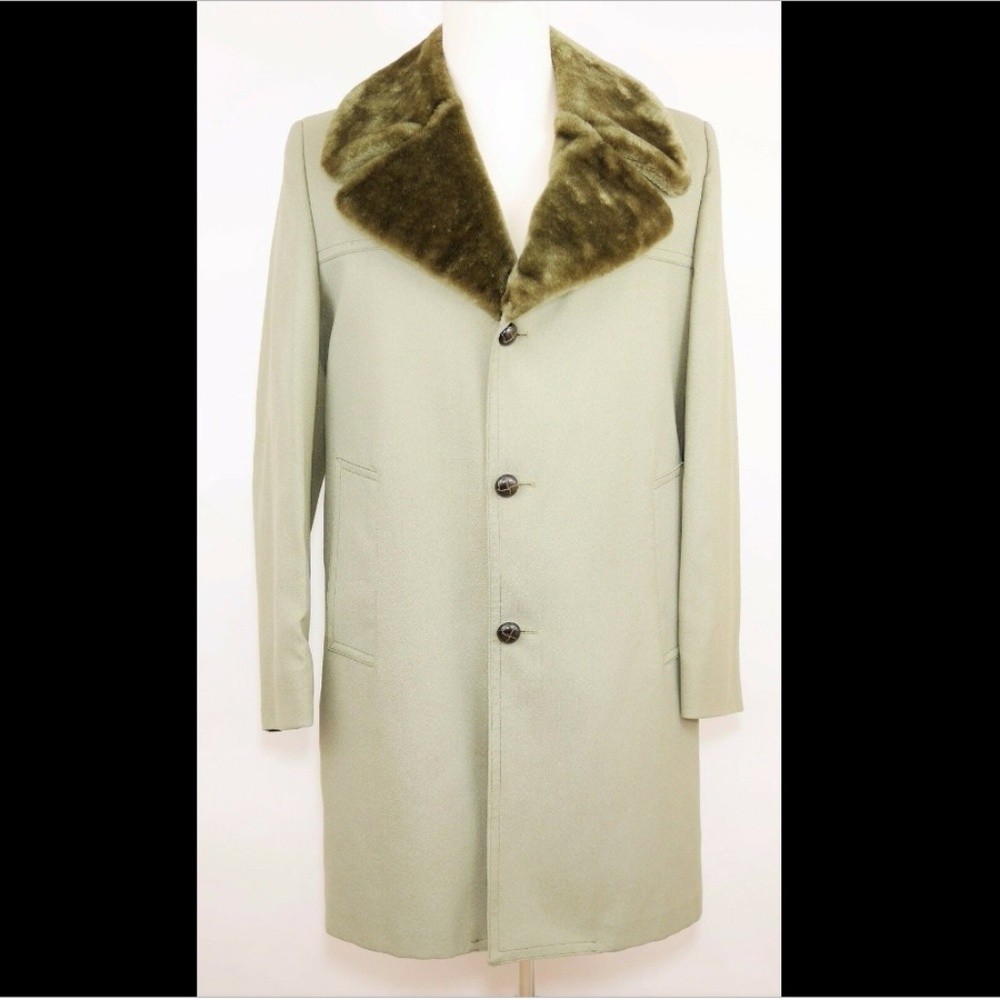 CLIPPER MIST Gray faux fur trim trench coat jacket